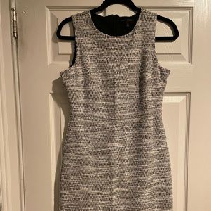 White and black banana republic tweed dress